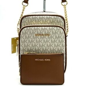 Michael Kors JST Medium Logo Crossbody & Matching Coinpouch Card Case Wallet
